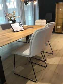 Tonon Stuhlsets|5er-Set Stühle Und Bank Swing Light Stoff Privileg 3 Und 4 Grau Beige Gestell Stahl Braun Brüniert