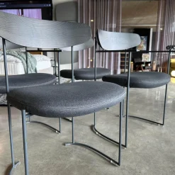 Potocco Stuhlsets|4er-Set Stuhl 922 Keel Indoor Stoff Cortina 53 Grau