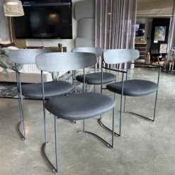 Potocco Stuhlsets|4er-Set Stuhl 922 Keel Indoor Stoff Cortina 53 Grau