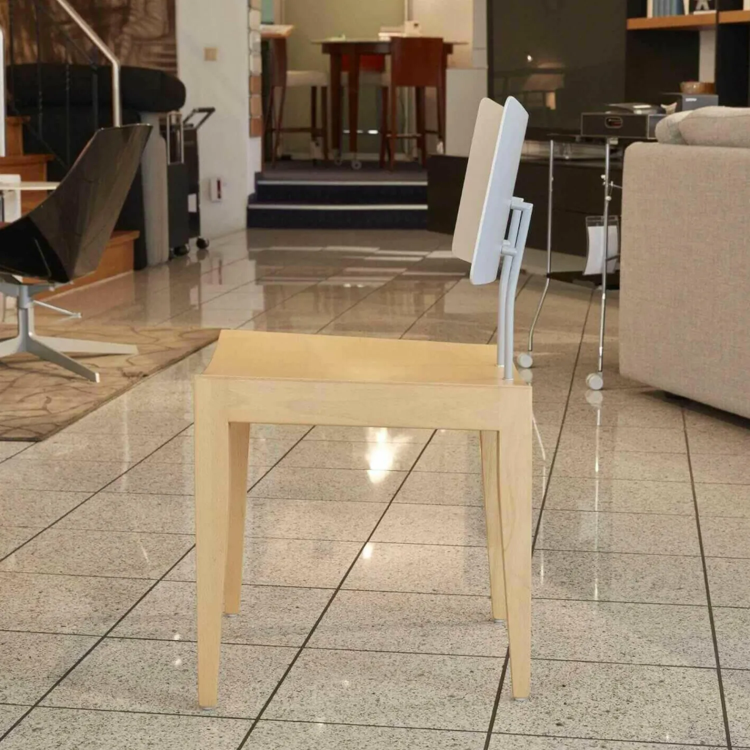 Tonon Stuhlsets|4er-Set Stuhl 711-25 Sitz Sperrholz Buche Rücken Edelstahl