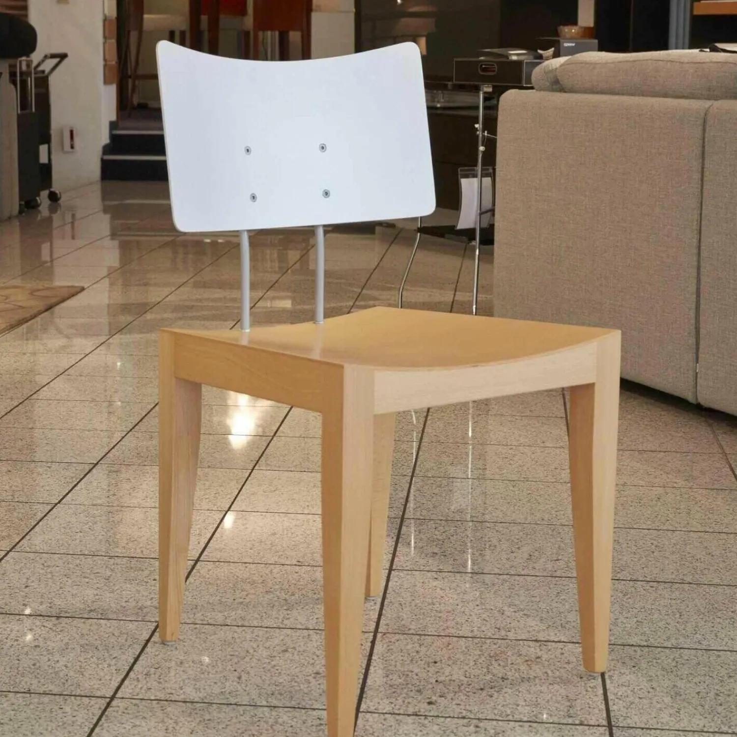 Tonon Stuhlsets|4er-Set Stuhl 711-25 Sitz Sperrholz Buche Rücken Edelstahl