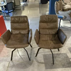 KFF Stuhlsets|6er-Set Stuhl Arva Leder Rawhide Braun Gestell Metall Makadamia Braun