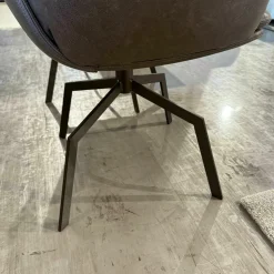 KFF Stuhlsets|6er-Set Stuhl Arva Leder Rawhide Braun Gestell Metall Makadamia Braun