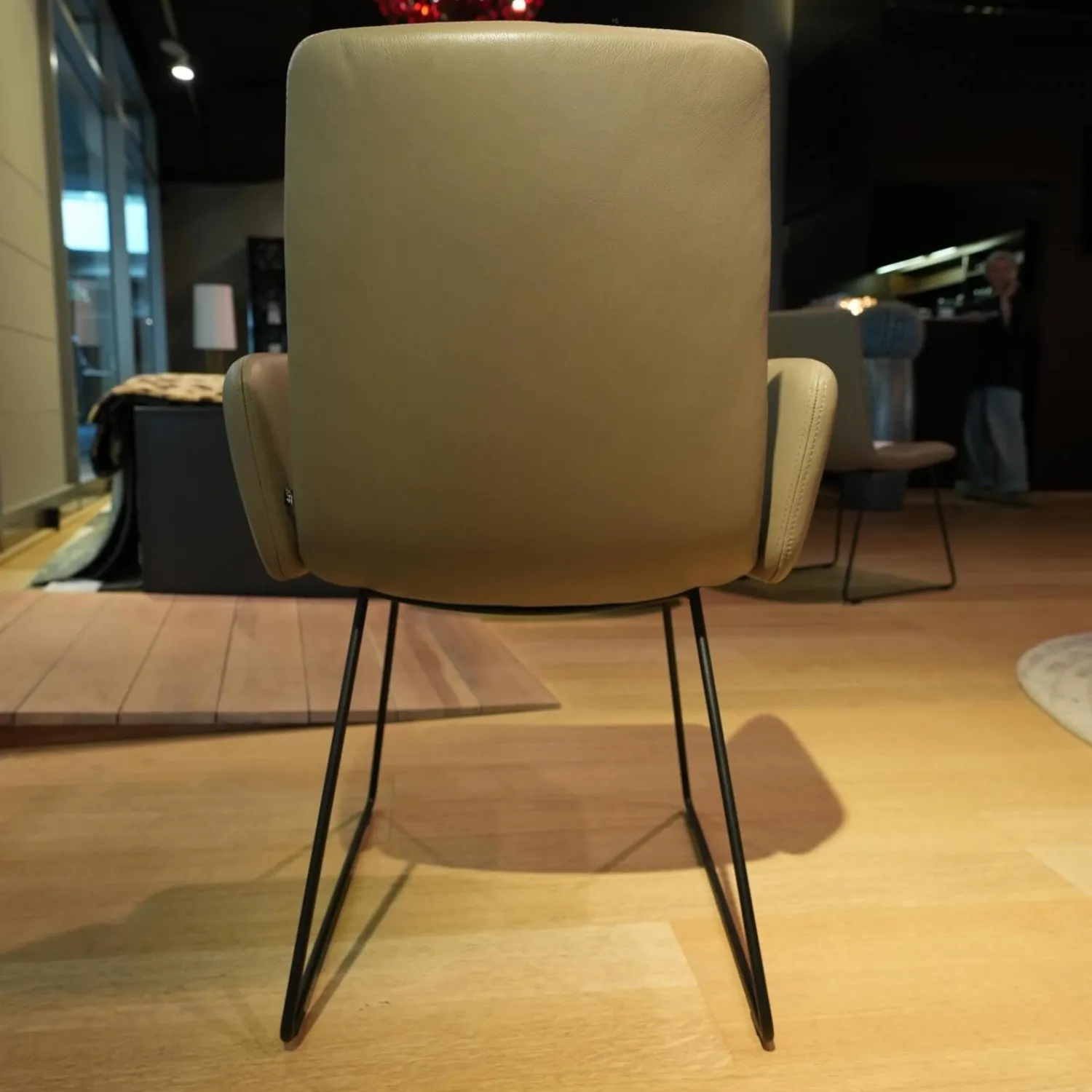 KFF Stuhlsets|2er-Set Stuhl Arva Light Leder Sauvage Schlammgrau 8103 Drahtkufengestell Struktur Schwarz