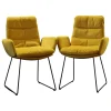 KFF Stuhlsets|2er-Set Stuhl Arva Stoff Seven Ocre 23 Gelb Gestell Metall Schwarz