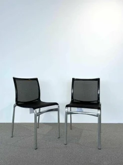 Alias Stuhlsets|2er-Set Stuhl Bigframe Netzgewebe Schwarz Gestell Aluminium