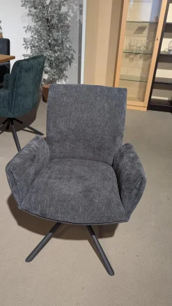 MCA Furniture Stuhlsets|6er-Set Stuhl Boulder Stoff Anthrazit Oliv Gestell Schwarz Drehbar