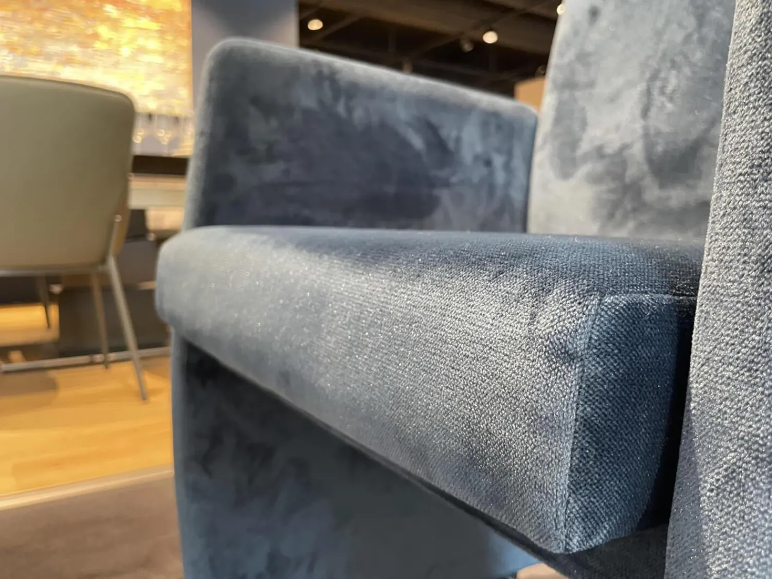 Bacher Stuhlsets|2er-Set Stuhl Brandon A Stoff Royalblue Blau Rahmen Lack Matt Schwarz Mit Doppelrollen Schwarz