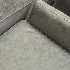 Natura Stuhlsets|6er-Set Stuhl Carry Leder Sierra Anthrazit Kontrastnaht Beige 4-Fuß Metall Pulverbeschichtet Schwarz