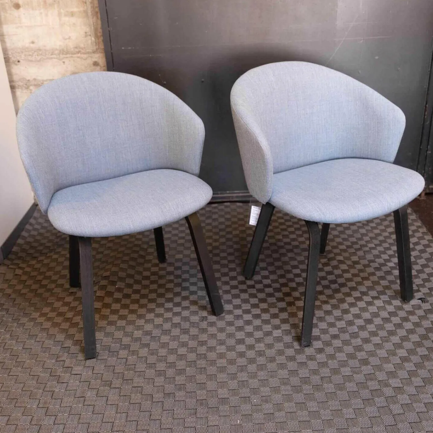 Arco Stuhlsets|2er-Set Stuhl Close Stoff Blau