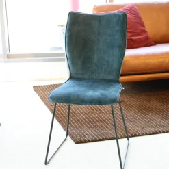 Contur Stuhlsets|2er-Set Stuhl CO Matrix Bezug Stoff Adore Petrol Füße Stahl Schwarz Pulverbeschichtet