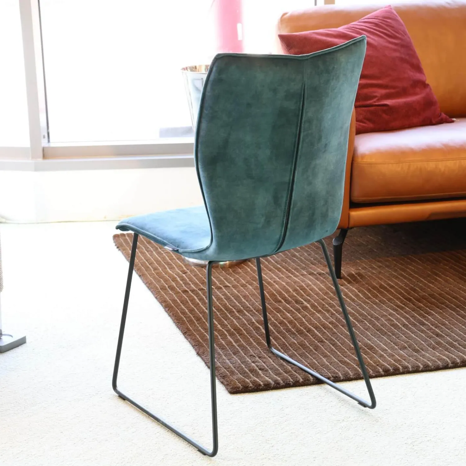 Contur Stuhlsets|2er-Set Stuhl CO Matrix Bezug Stoff Adore Petrol Füße Stahl Schwarz Pulverbeschichtet