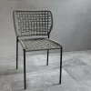Tonon Stuhlsets|2er-Set Stuhl Corda Chair Handgeflochtene Sitzfläche Stoff Kevlar Hellgrau