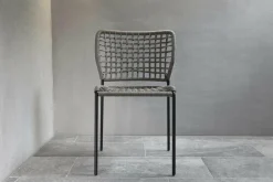 Tonon Stuhlsets|2er-Set Stuhl Corda Chair Handgeflochtene Sitzfläche Stoff Kevlar Hellgrau