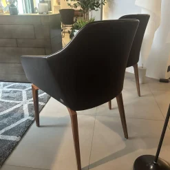 De Sede Stuhlsets|2er-Set Stuhl DS 279 01 Leder Select Café Braun Gestell Nussbaum