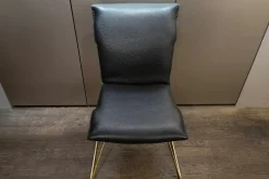 De Sede Stuhlsets|2er-Set Stuhl DS-0515 Leder Neck Blackk Schwarz Gestell Goldfarben