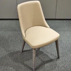 San Giacomo Stuhlsets|4er-Set Stuhl Eva Kunstleder A Farbe Talpa Beige Füße Eiche Grigio ohne Armlehne