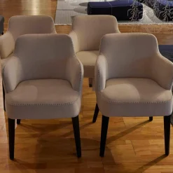 B&B Italia Stuhlsets|6er-Set Stuhl Febo Maxalto Apta Stoff Licata Natur Beine Eiche Schwarz