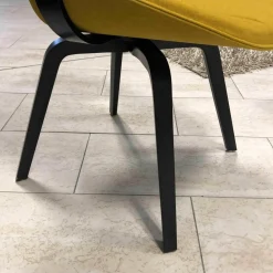 Tonon Stuhlsets|4er-Set Stuhl Flat 4NH Stoff Senf Holzfuß Esche Schwarz