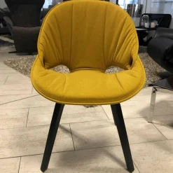 Tonon Stuhlsets|4er-Set Stuhl Flat 4NH Stoff Senf Holzfuß Esche Schwarz