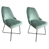 IP Design Stuhlsets|2er-Set Stuhl Flow Bezug Stoff Lennox 1-6847-082 Türkis Gestell Stahl Matt Schwarz