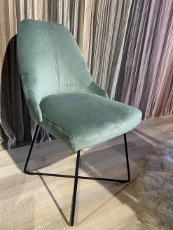 IP Design Stuhlsets|2er-Set Stuhl Flow Bezug Stoff Lennox 1-6847-082 Türkis Gestell Stahl Matt Schwarz