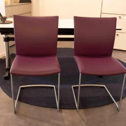 Draenert Stuhlsets|2er-Set Stuhl Freischwinger Nobile Swing Soft Leder Lila