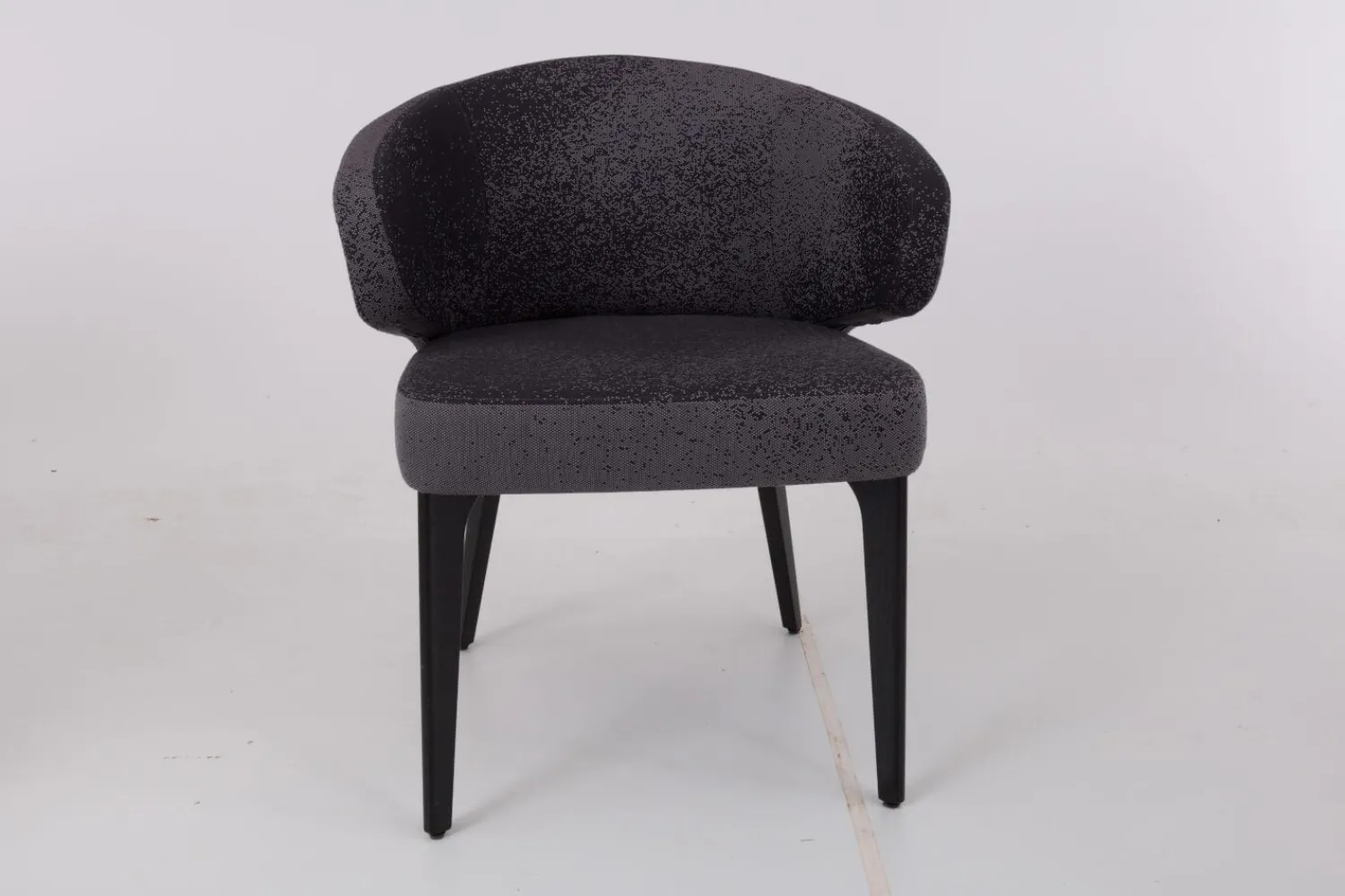 Werther Stuhlsets|6er-Set Stuhl George Stoff Milkyway Rohi Grau Gestell Holz Schwarz Mit Drehbeschlag