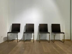 Girsberger Stuhlsets|4er-Set Stuhl Gina L Leder Donna Mokka 5000 Braun Freischwinger