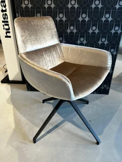 Hülsta Stuhlsets|4er-Set Stuhl H100 Stoff Velour Glänzend Champagner