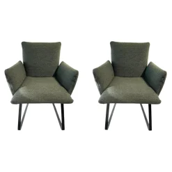 Bielefelder Werkstätten Stuhlsets|2er-Set Stuhl Heaven Dining Stoff Queen BW1775 311 Grün Metallgestell Kufe Schwarz