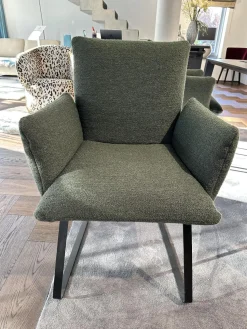 Bielefelder Werkstätten Stuhlsets|2er-Set Stuhl Heaven Dining Stoff Queen BW1775 311 Grün Metallgestell Kufe Schwarz