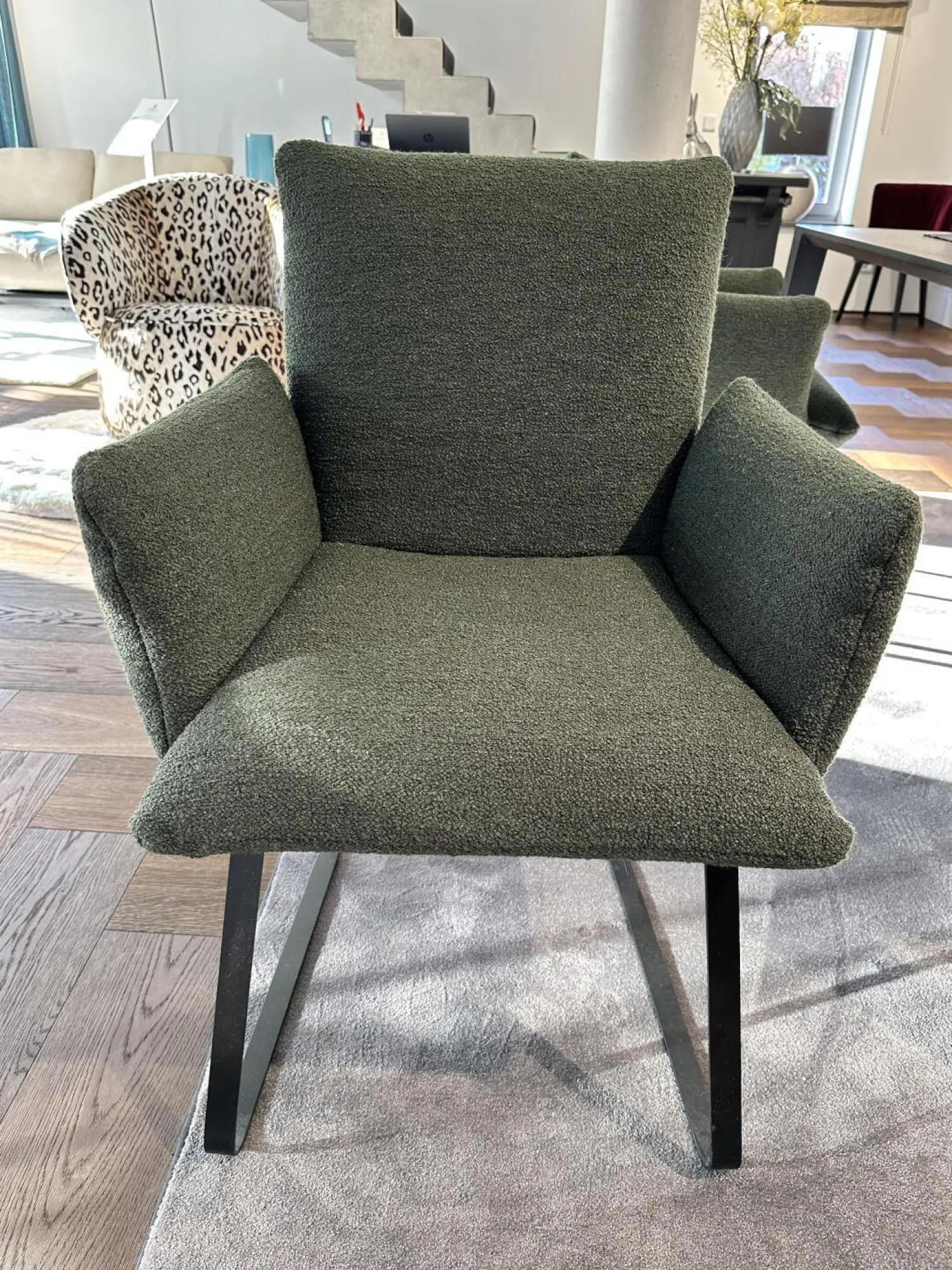 Bielefelder Werkstätten Stuhlsets|2er-Set Stuhl Heaven Dining Stoff Queen BW1775 311 Grün Metallgestell Kufe Schwarz