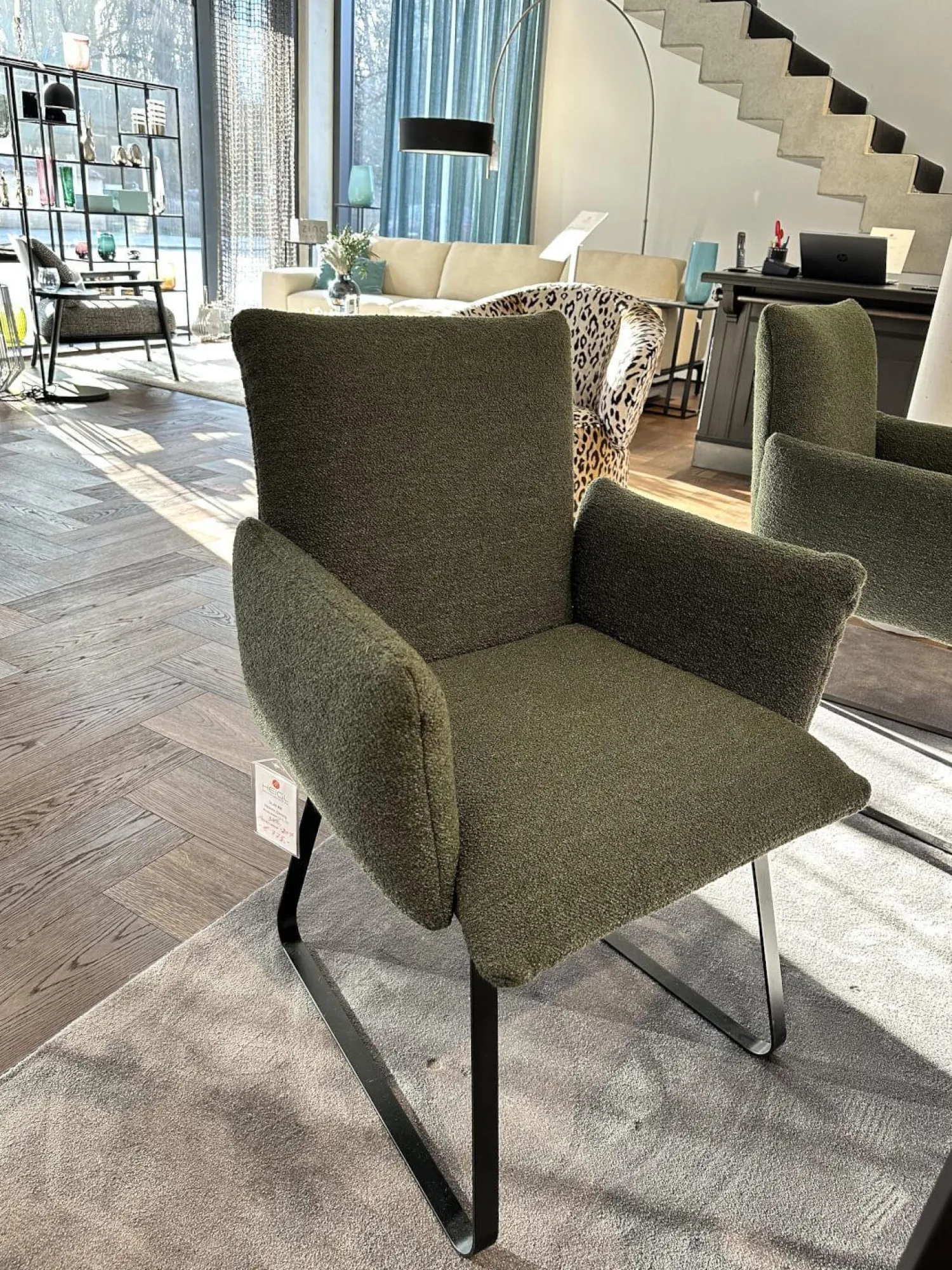 Bielefelder Werkstätten Stuhlsets|2er-Set Stuhl Heaven Dining Stoff Queen BW1775 311 Grün Metallgestell Kufe Schwarz