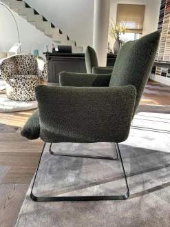 Bielefelder Werkstätten Stuhlsets|2er-Set Stuhl Heaven Dining Stoff Queen BW1775 311 Grün Metallgestell Kufe Schwarz