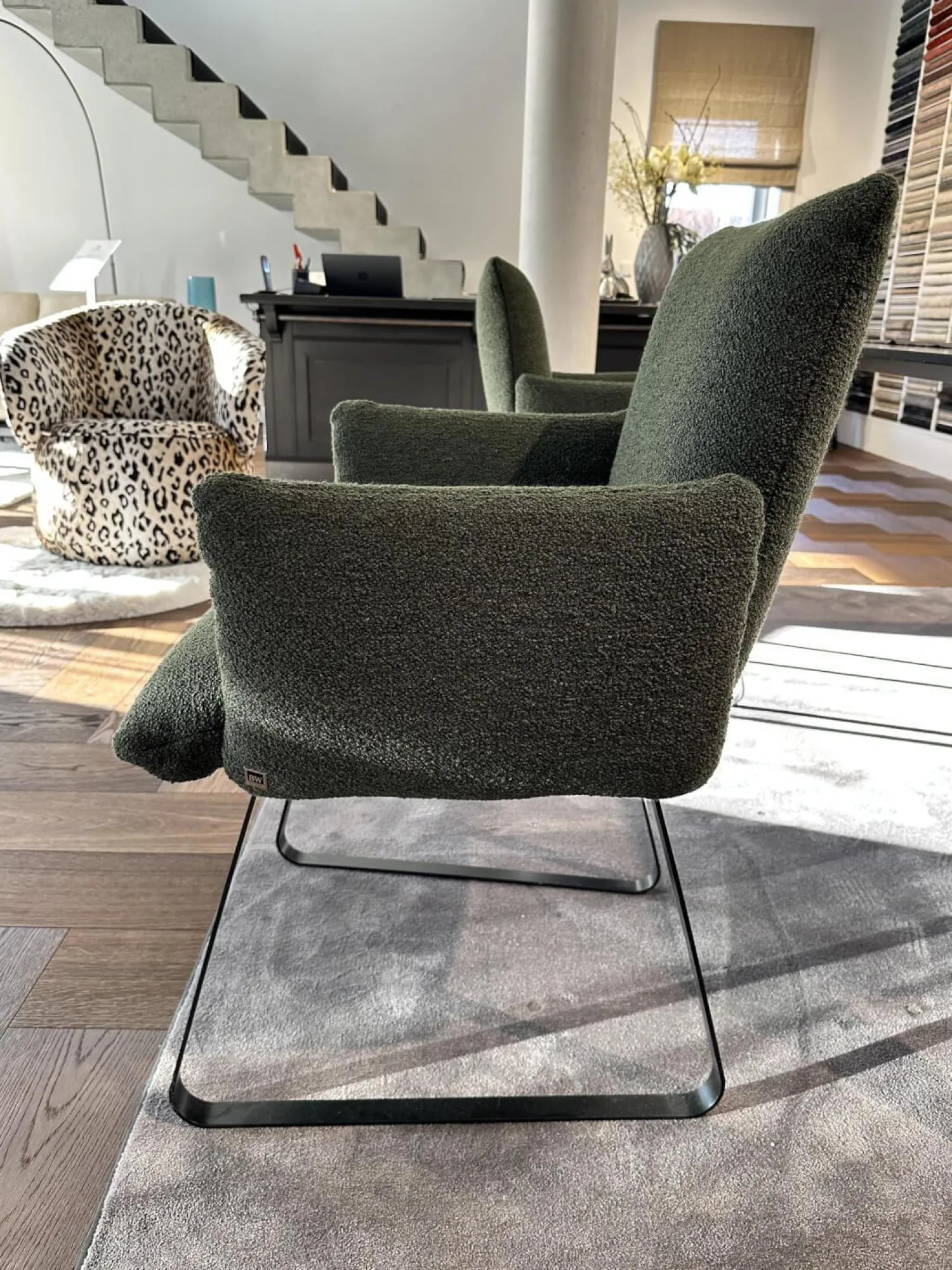 Bielefelder Werkstätten Stuhlsets|2er-Set Stuhl Heaven Dining Stoff Queen BW1775 311 Grün Metallgestell Kufe Schwarz