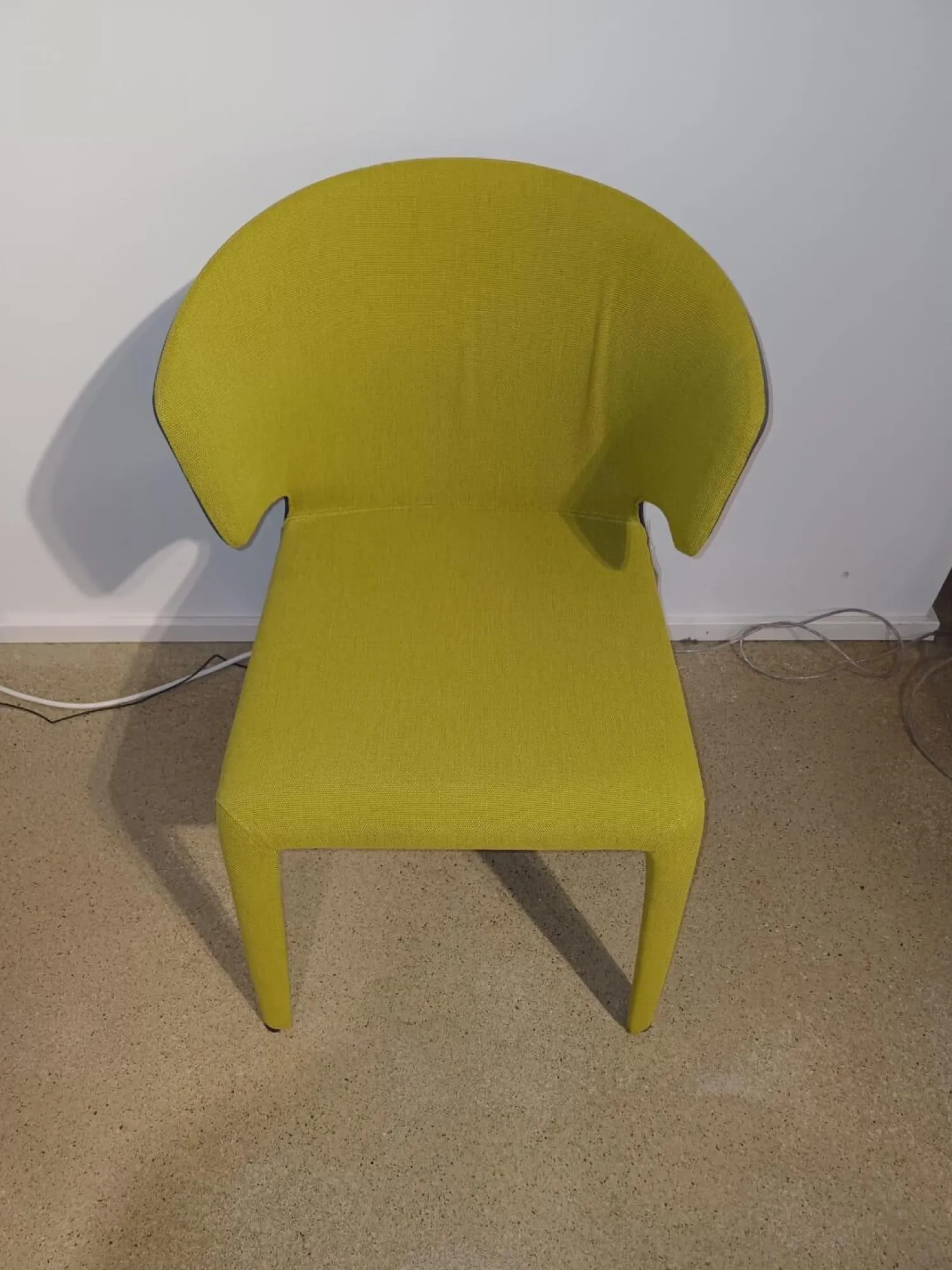 Cassina Stuhlsets|4er-Set Stuhl Hola Außen Leder 13X267 Grau Innen Stoff 13K550 Gelb Grün