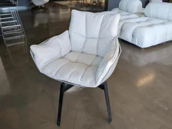 B&B Italia Stuhlsets|4er-Set Stuhl Husk Stoff Asolo Bastfarben Gestell Schwarz