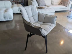 B&B Italia Stuhlsets|4er-Set Stuhl Husk Stoff Asolo Bastfarben Gestell Schwarz