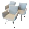 COR Stuhlsets|3er-Set Stuhl Jalis Stoff 8081 Muschel Grau Gestell Schwarz