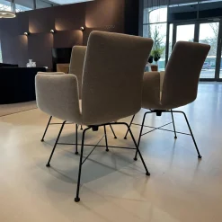 COR Stuhlsets|3er-Set Stuhl Jalis Stoff 8081 Muschel Grau Gestell Schwarz