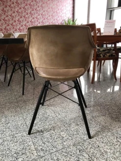 Bodahl Stuhlsets|4er-Set Stuhl Jazz Leder 105 Kenia Brown Braun 4 Fußgestell Holz Schwarz Lackiert Mit Metallstreben