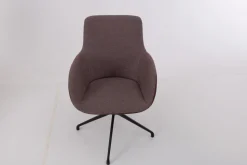 Werther Stuhlsets|4er-Set Stuhl Jona Innen Stoff U3255K Braun Rot Außen Leder L9999A Braun Rot Gestell Schwarz