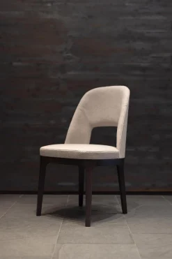 Flexform Stuhlsets|6er-Set Stuhl Judith Stoff Evelin 582 Grau Gestell Holz Schwarz