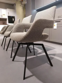 Venjakob Stuhlsets|3er-Set Stuhl July Stoff Freiburg Stone Beige Grau Gestell Metall Anthrazit Pulverbeschichtet