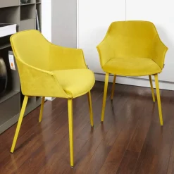 Mobliberica Stuhlsets|2er-Set Stuhl Kedua Bezug BEL-105 A Dreieckiges Metallrohrgestell