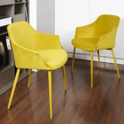 Mobliberica Stuhlsets|2er-Set Stuhl Kedua Bezug BEL-105 A Dreieckiges Metallrohrgestell