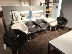 Züco Stuhlsets|6er-Set Stuhl Little Perillo Leder Premium Schwarz Kunststoff Weiß