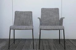 Walter Knoll Stuhlsets|2er-Set Stuhl Liz Mit Und Ohne Armlehne Stoff TAO 7734 Grau Gestell Stahl Pulverbeschichtet