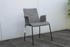 Walter Knoll Stuhlsets|2er-Set Stuhl Liz Mit Und Ohne Armlehne Stoff TAO 7734 Grau Gestell Stahl Pulverbeschichtet